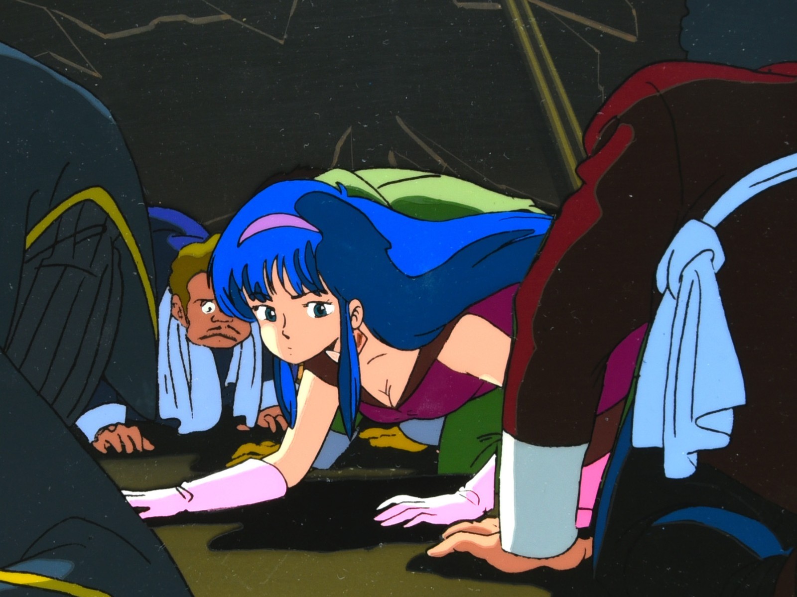Dirty Pair Yuri Kei Cel Original Animation Art Production OBG Key Master Setup Dirty Pair Yuri Kei Cel Original Animation Art Production OBG Key Master Setup