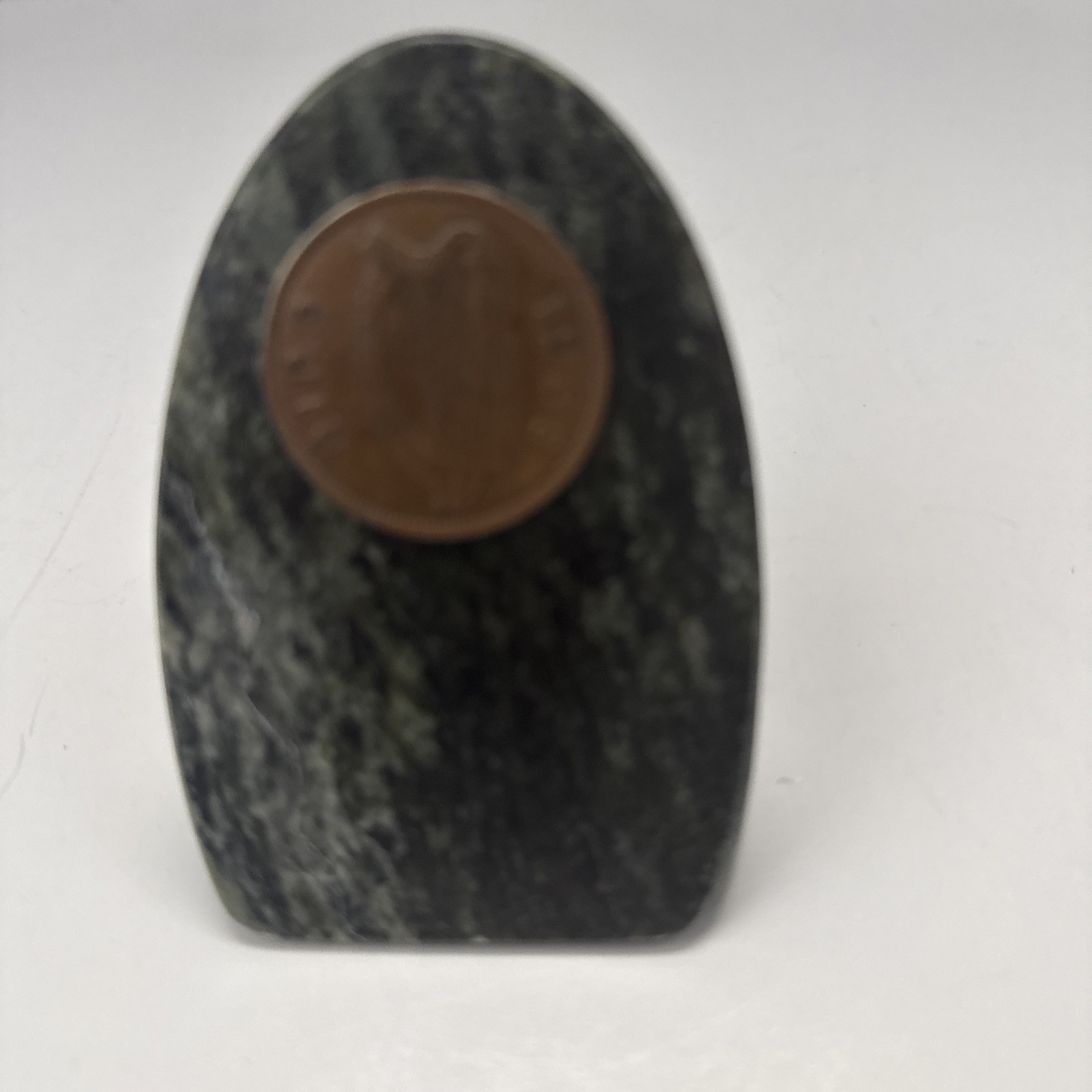Vtg Connemara Marble Paperweight Ireland W/ Coin Good Luck Souvenir Irish Vtg Connemara Marble Paperweight Ireland W/ Coin Good Luck Souvenir Irish