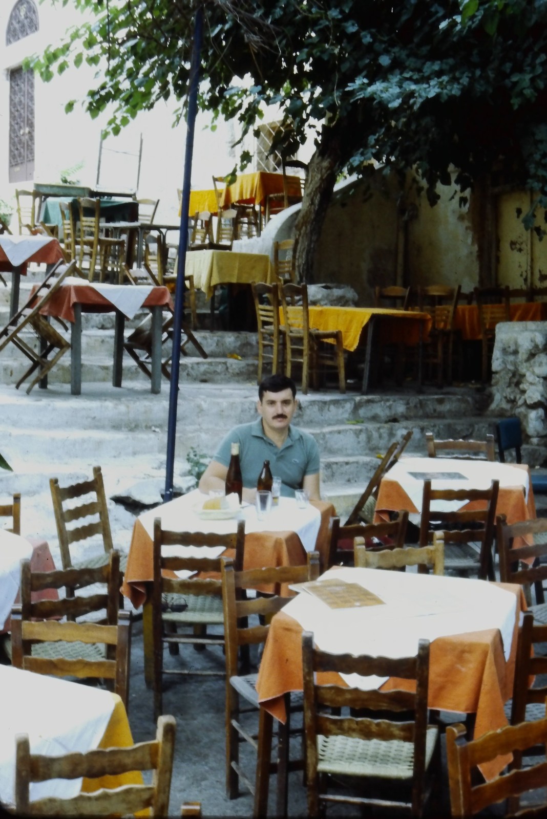 c1970's 35mm Slide, Greek Cafe, Dining, Man, Europe orange European Glass Wooden c1970's 35mm Slide, Greek Cafe, Dining, Man, Europe orange European Glass Wooden