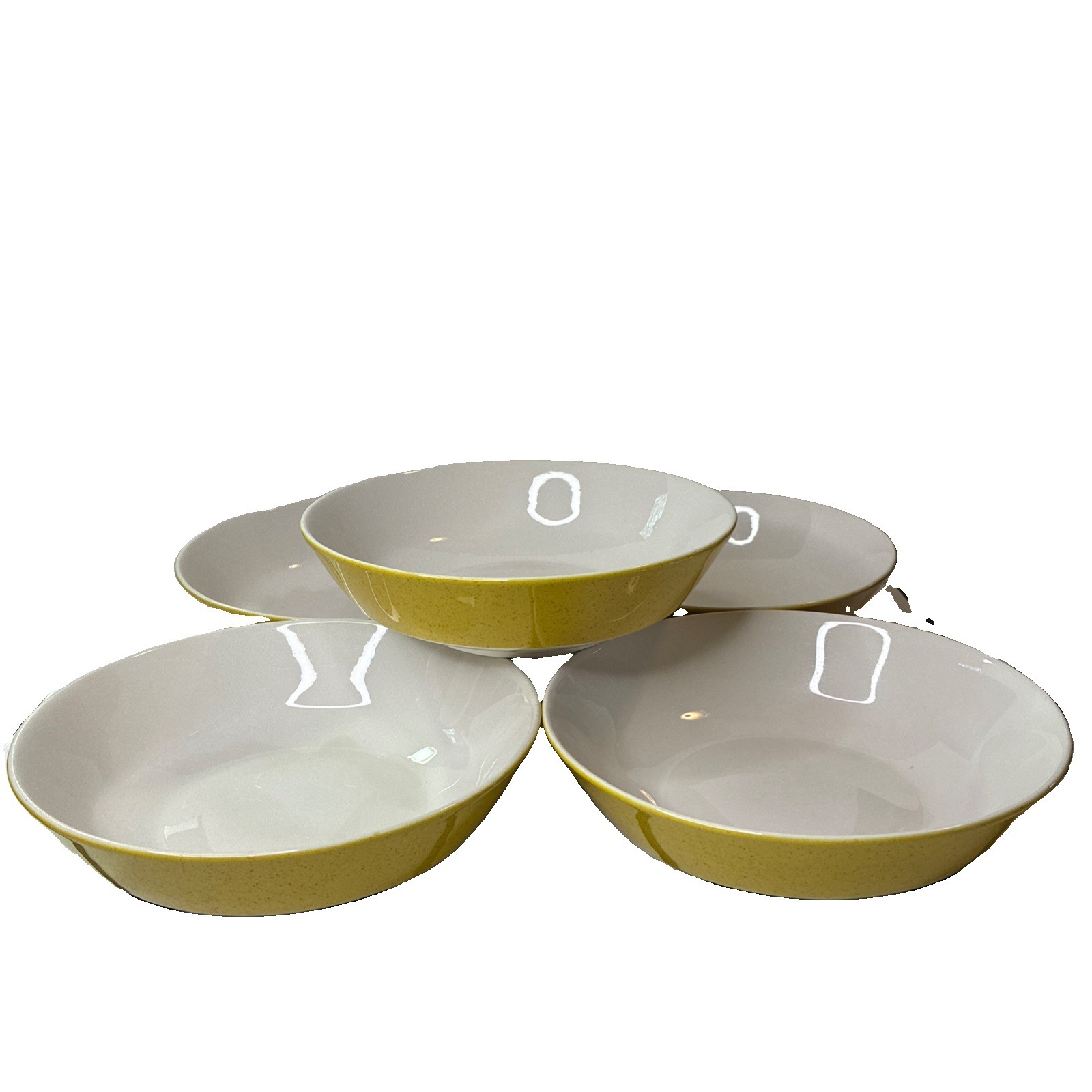 5 - Mikasa Mediterrania Empire Gold Yellow Speckled Bowls 6.75\