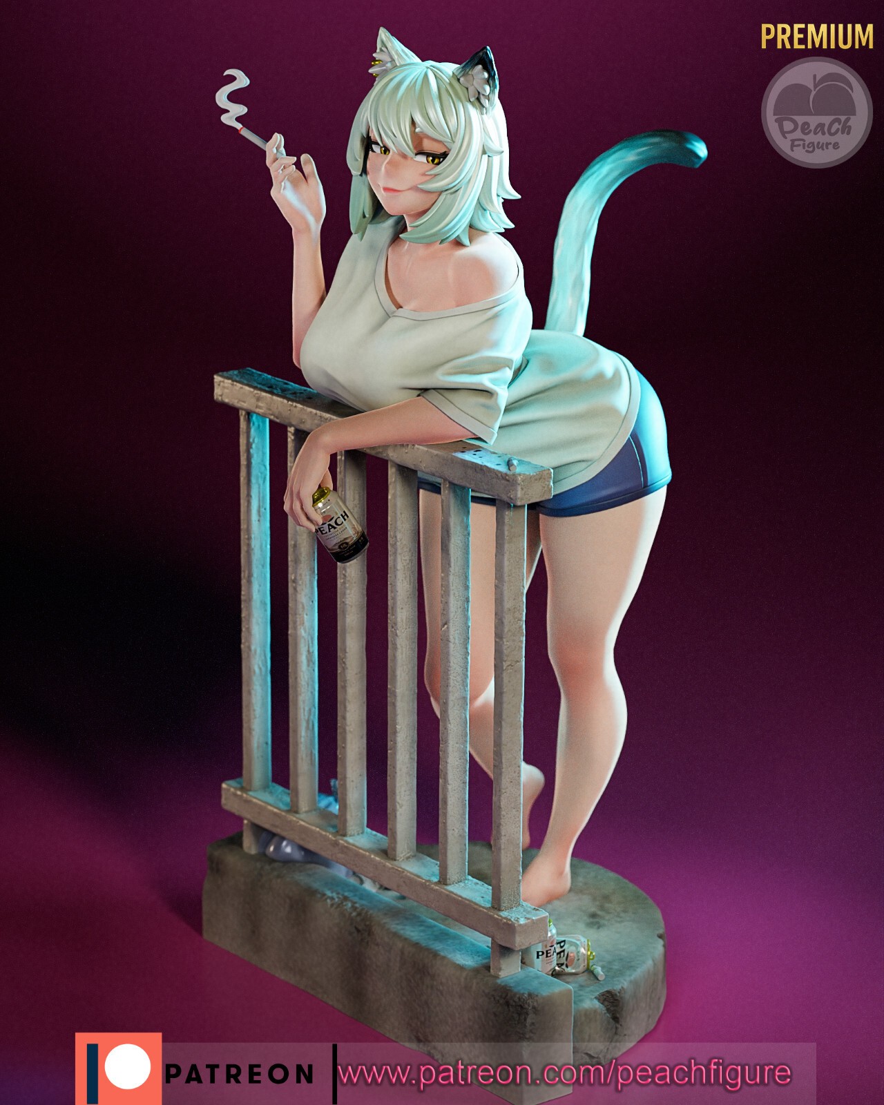 1:8 Yani Neko Chainsmokercat Fan Art UNPAINTED High Quality Garage Kit