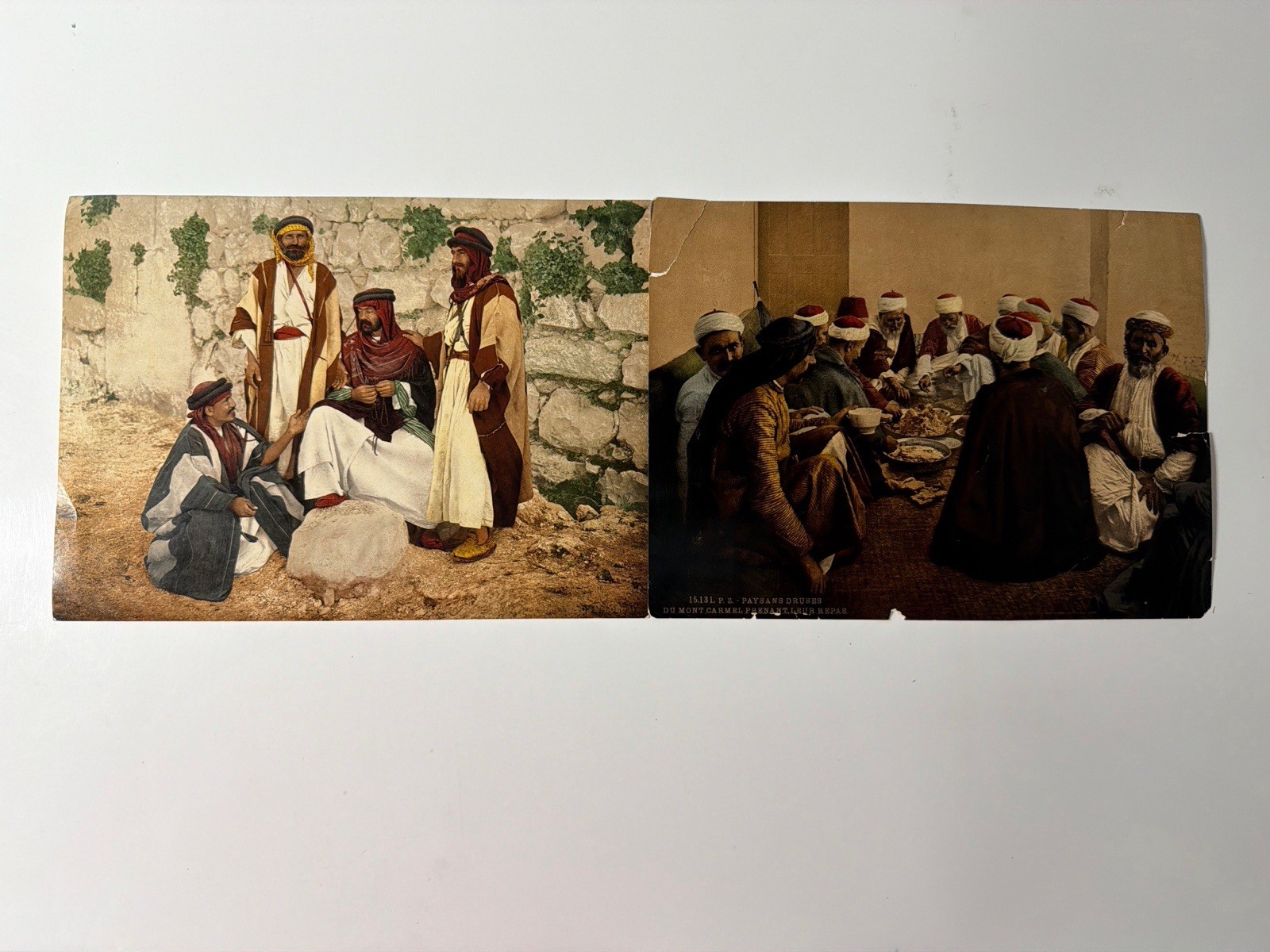 Vintage 1890s Photochrom Prints Lot Holy Land Palestine Druze Feast Bedouin Men