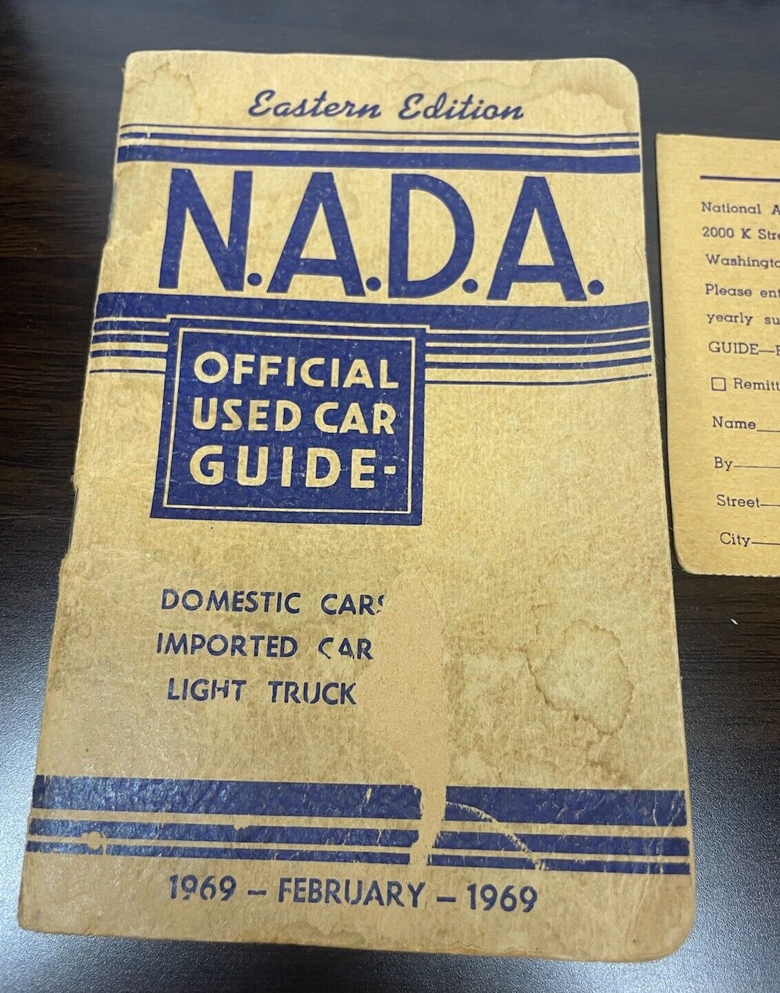 N.A.D.A. Official Used Car Guide Eastern Edition February 1969