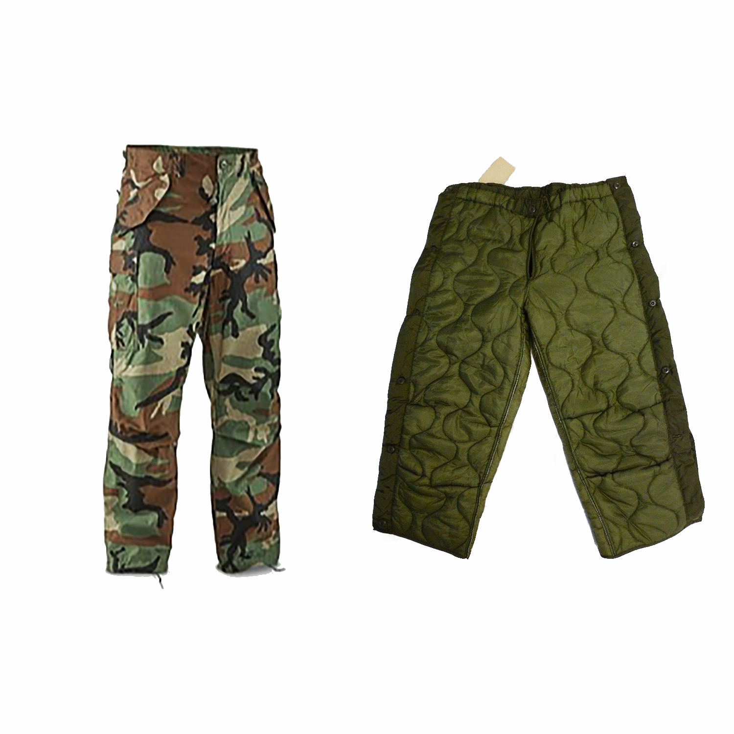 NEW MED USGI M65 COLD WEATHER M81 WOODLAND CAMO FIELD PANT + LINER & SUSPENDERS NEW MED USGI M65 COLD WEATHER M81 WOODLAND CAMO FIELD PANT + LINER & SUSPENDERS