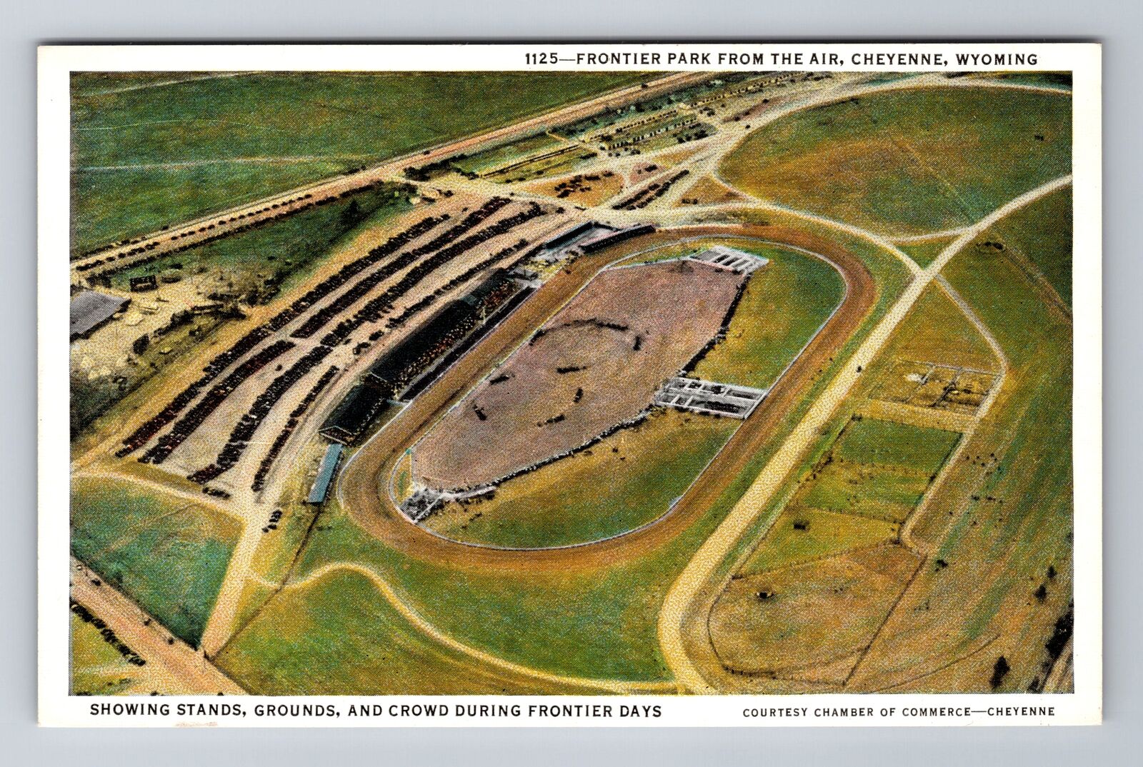 Cheyenne WY-Wyoming, Aerial Frontier Park, Antique, Vintage Souvenir Postcard