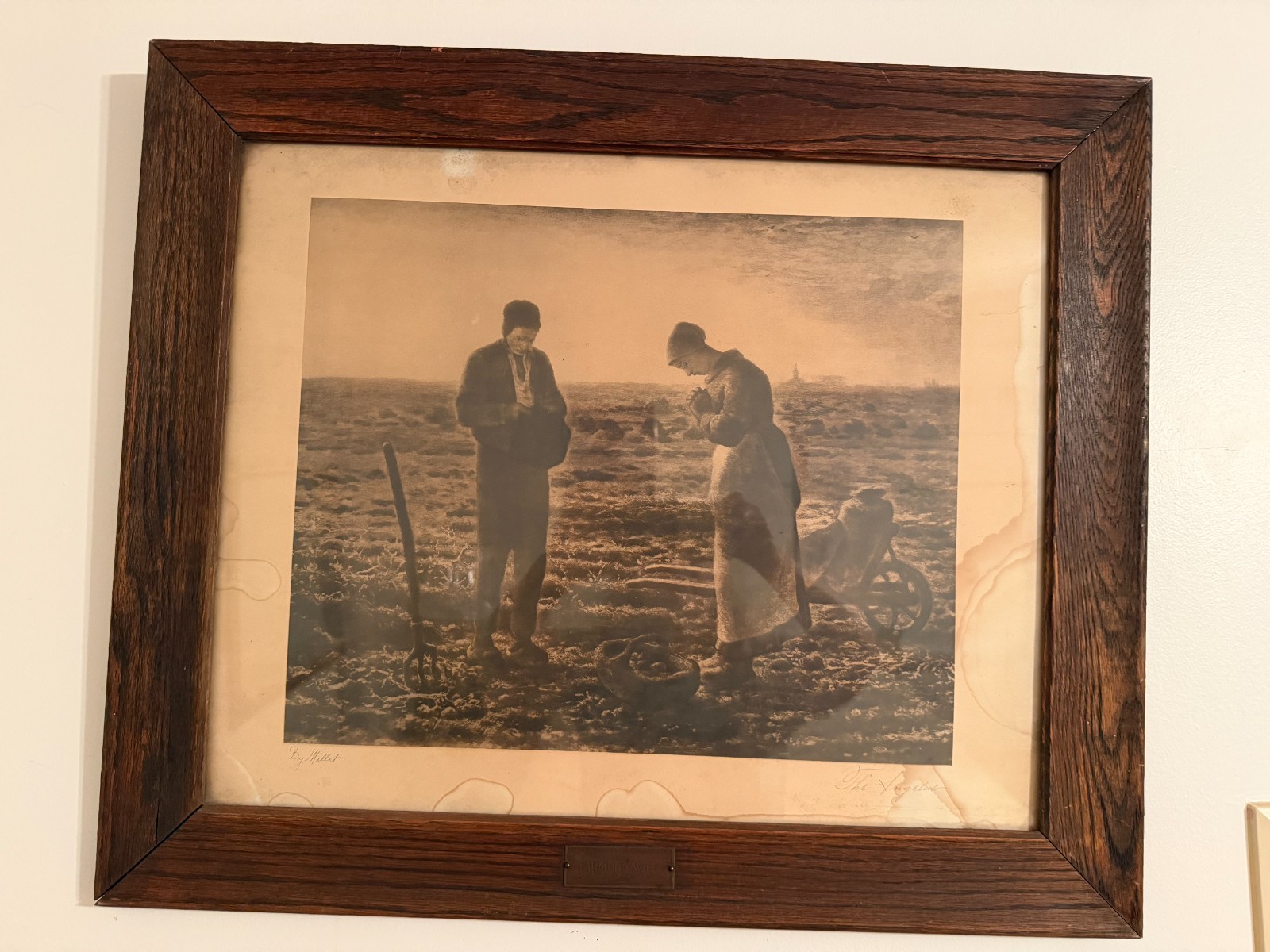The Angelus By Millet 1920 VTG Earth Tone Framed 