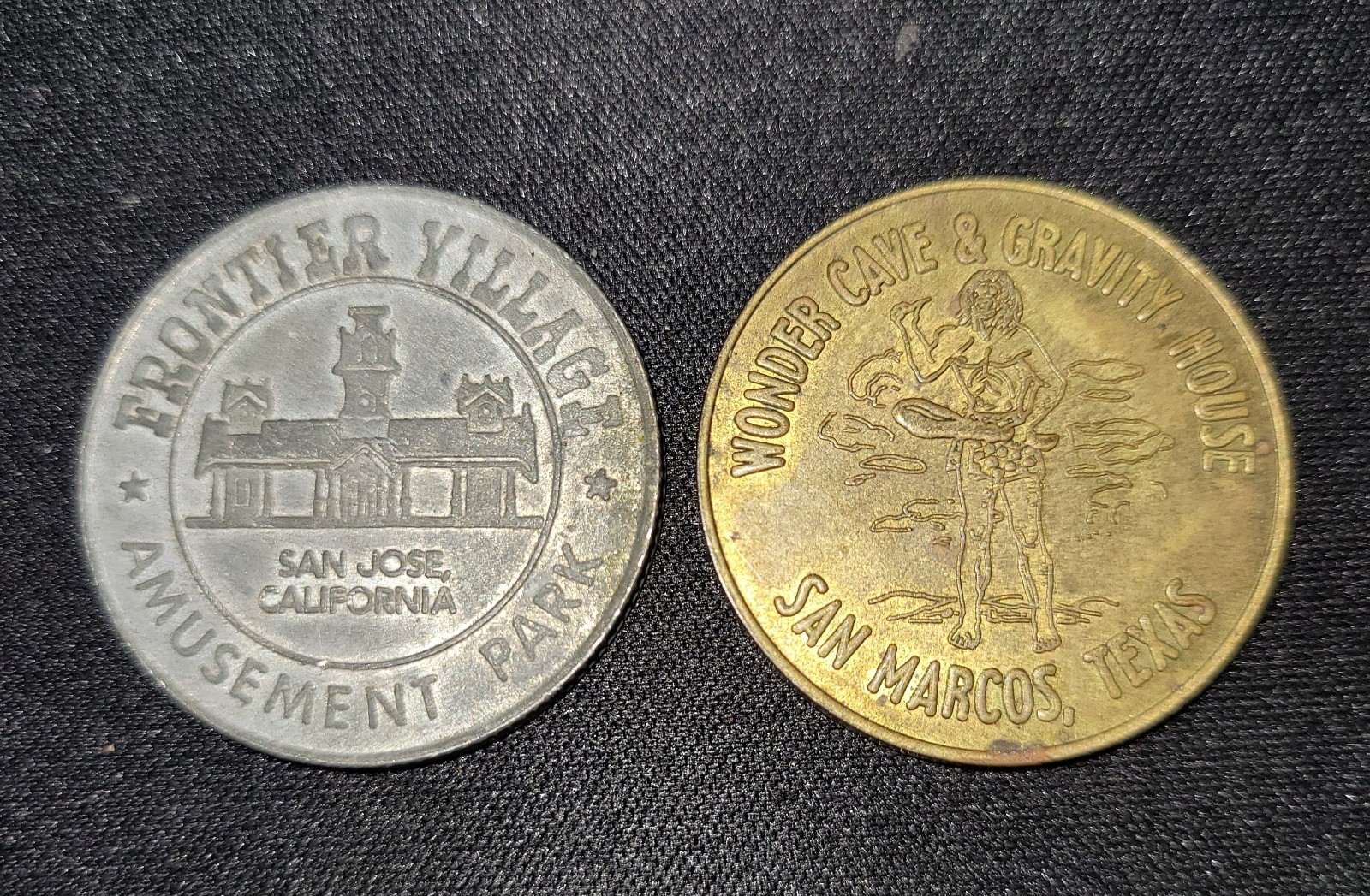 Frontier Village Amusement Park San Jose CA Good Luck Token & Wonder Cave Lot