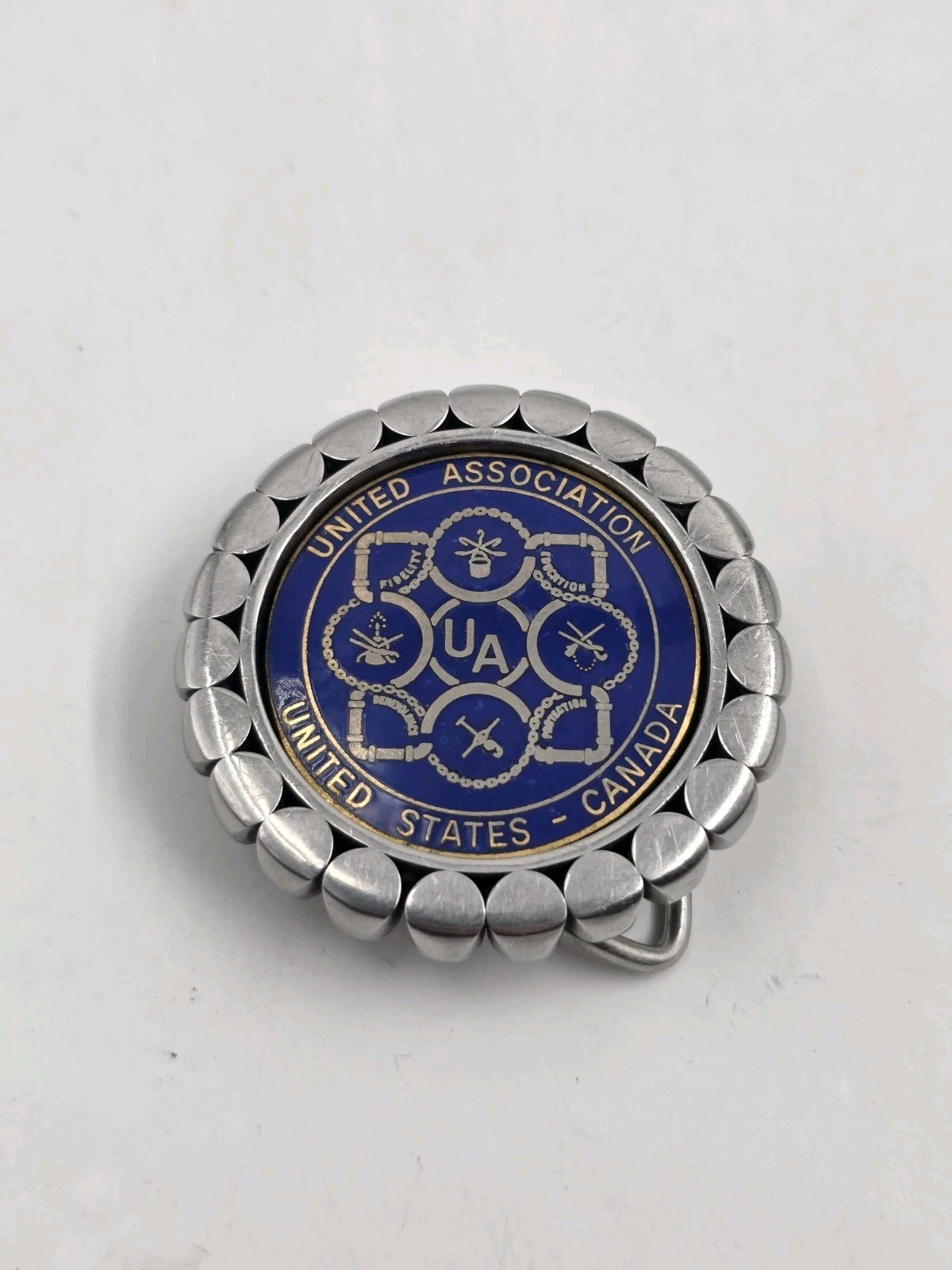 VTG United Association Logo Belt Buckle Plumbers Pipefitters Steamfitters HVAC