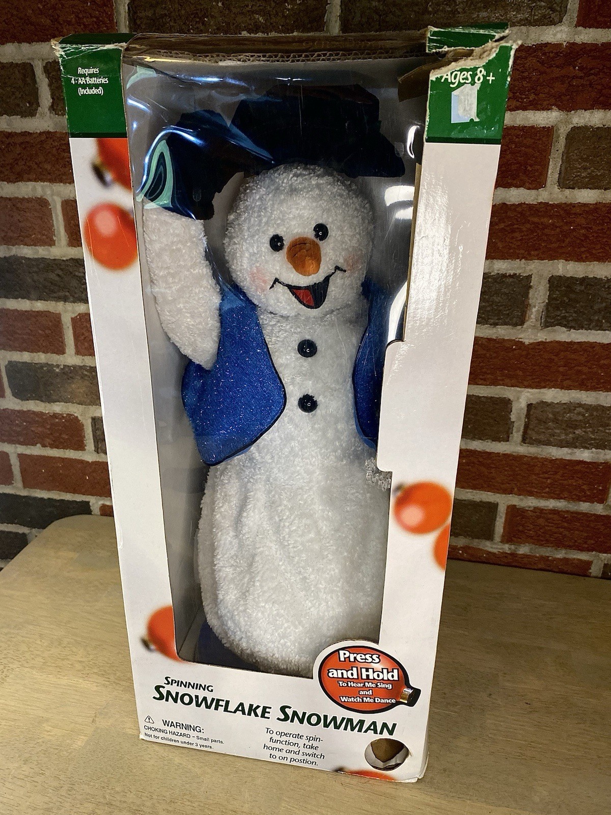 Vtg Gemmy Holiday Snow Miser Snowflake Spinning Singing Snowman /Parts Or Repair