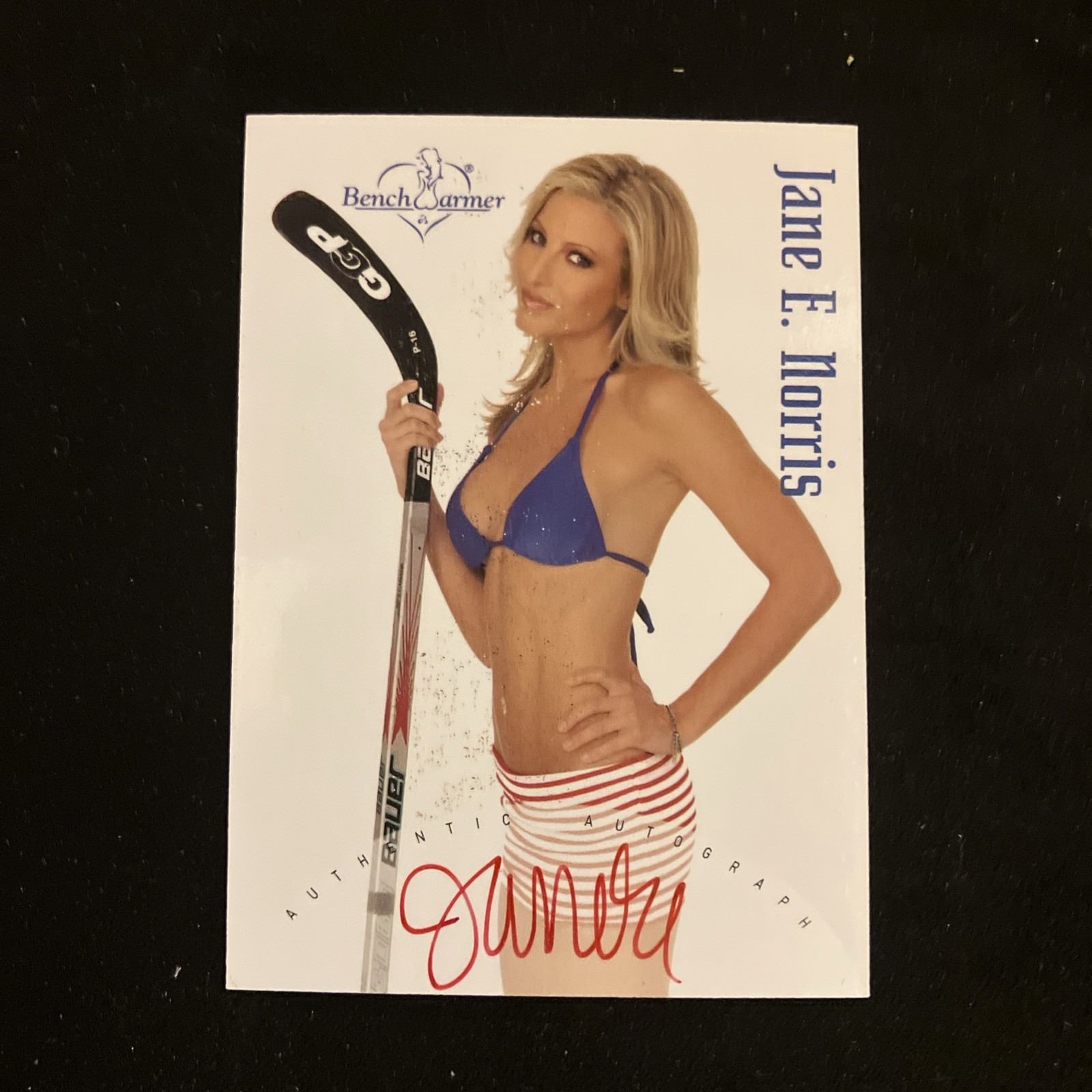 2003 Benchwarmer Jane E. Norris Authentic Autograph Red Ink - Surface issues
