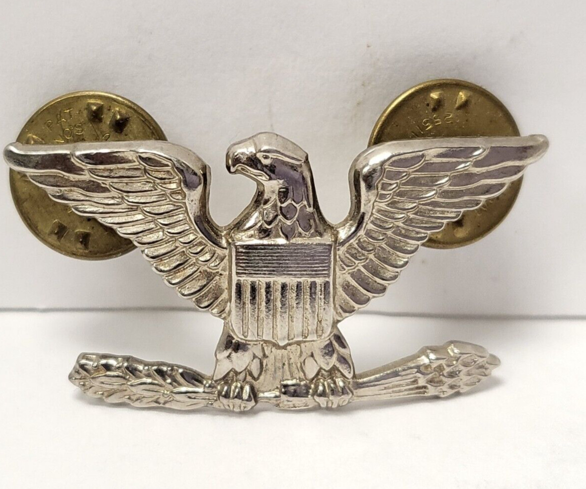 Military Eagle Sterling Silver US Air Force Corps Badge Pinback Pin 1 1/2\