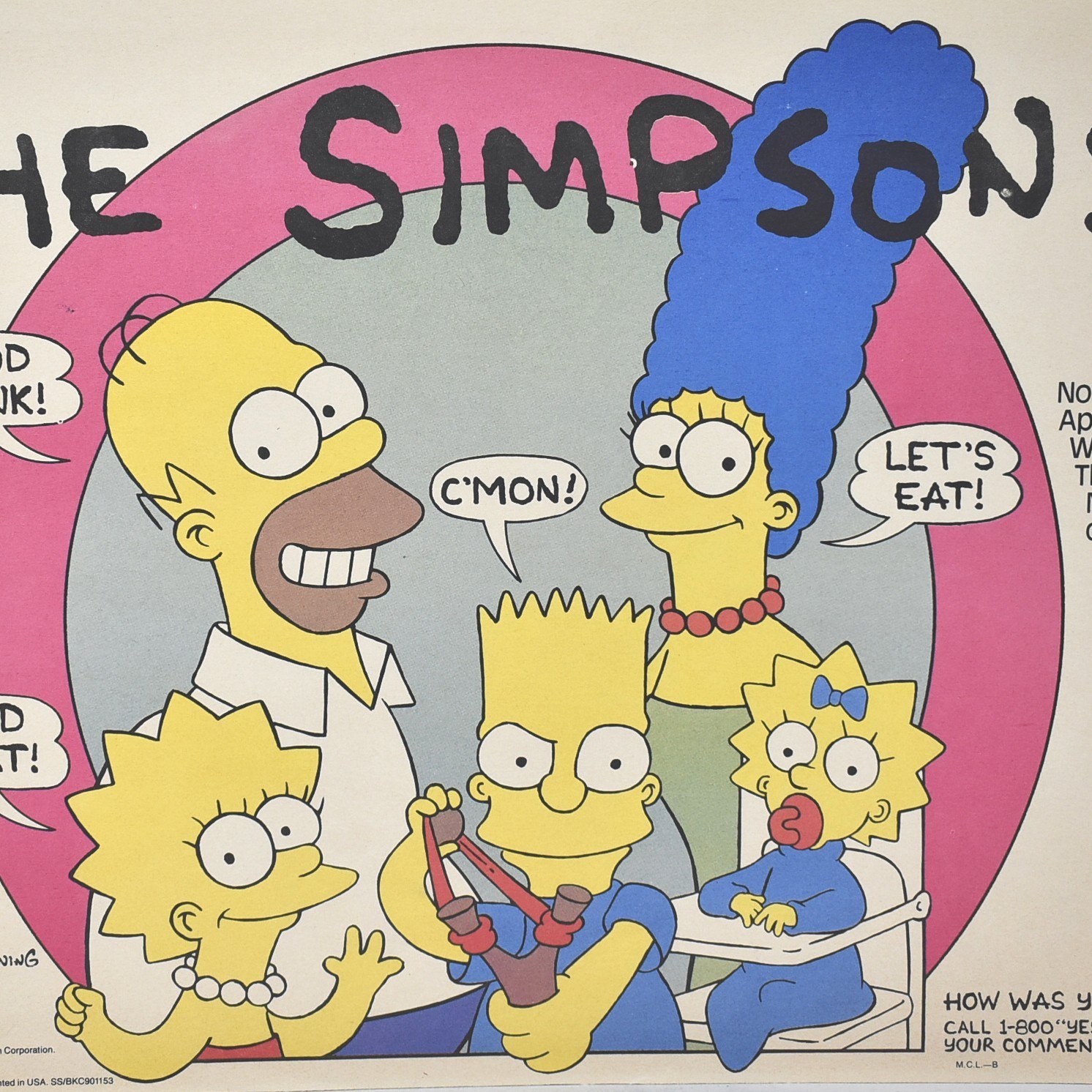 1990 Burger King Restaurant Simpsons Homer Jay Marge Bart Lisa Maggie Simpson #1