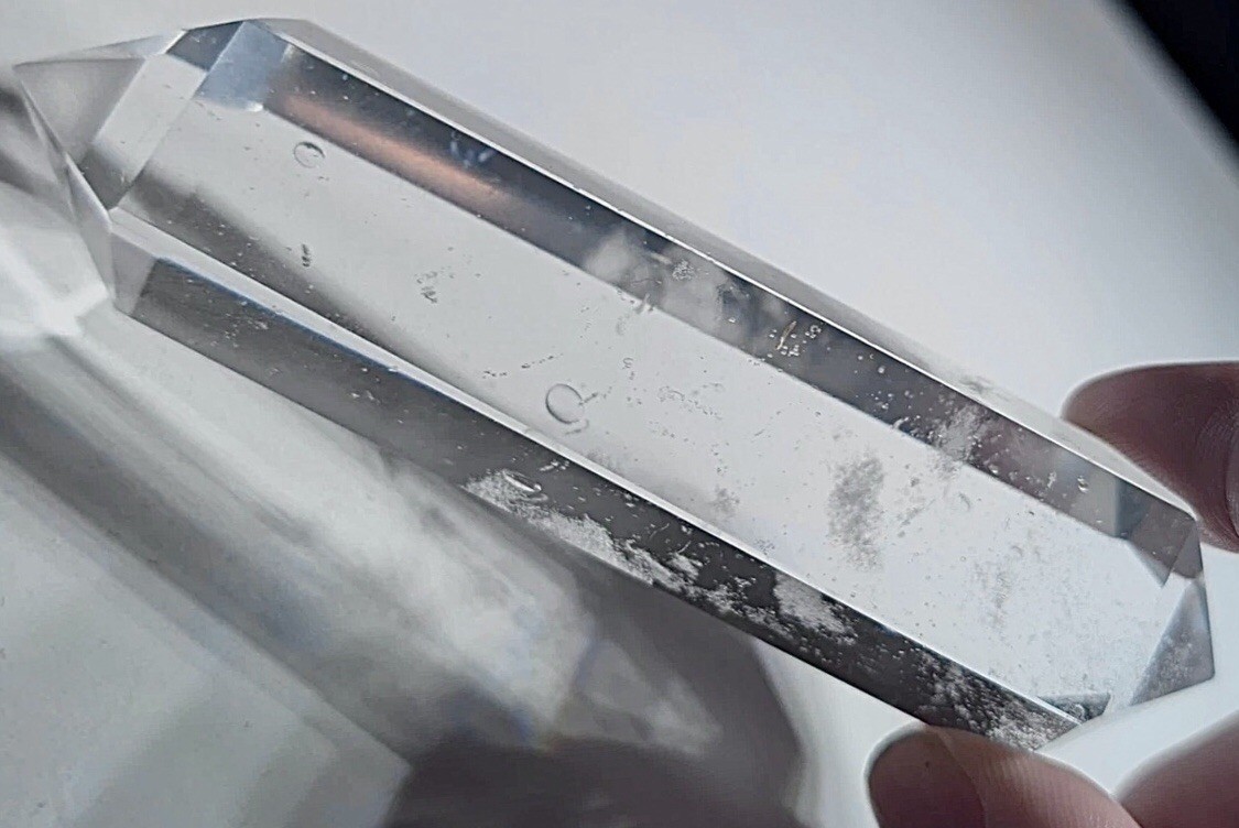 Huge Natural Vogel Cut Quartz Crystal Specimen Double Point Generator Madagascar Huge Natural Vogel Cut Quartz Crystal Specimen Double Point Generator Madagascar