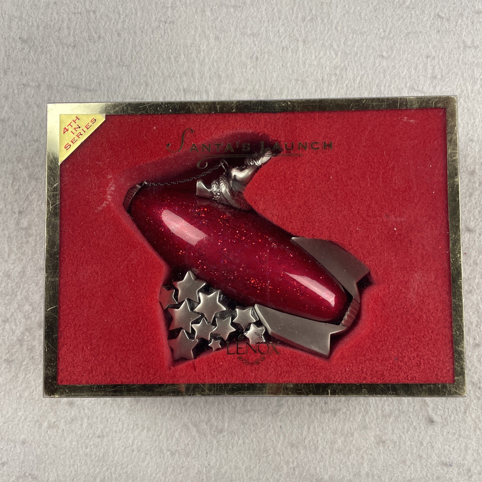 VTG Lenox SANTA'S LAUNCH Pewter Holloware KIRK STIEFF Christmas Santa Adventure
