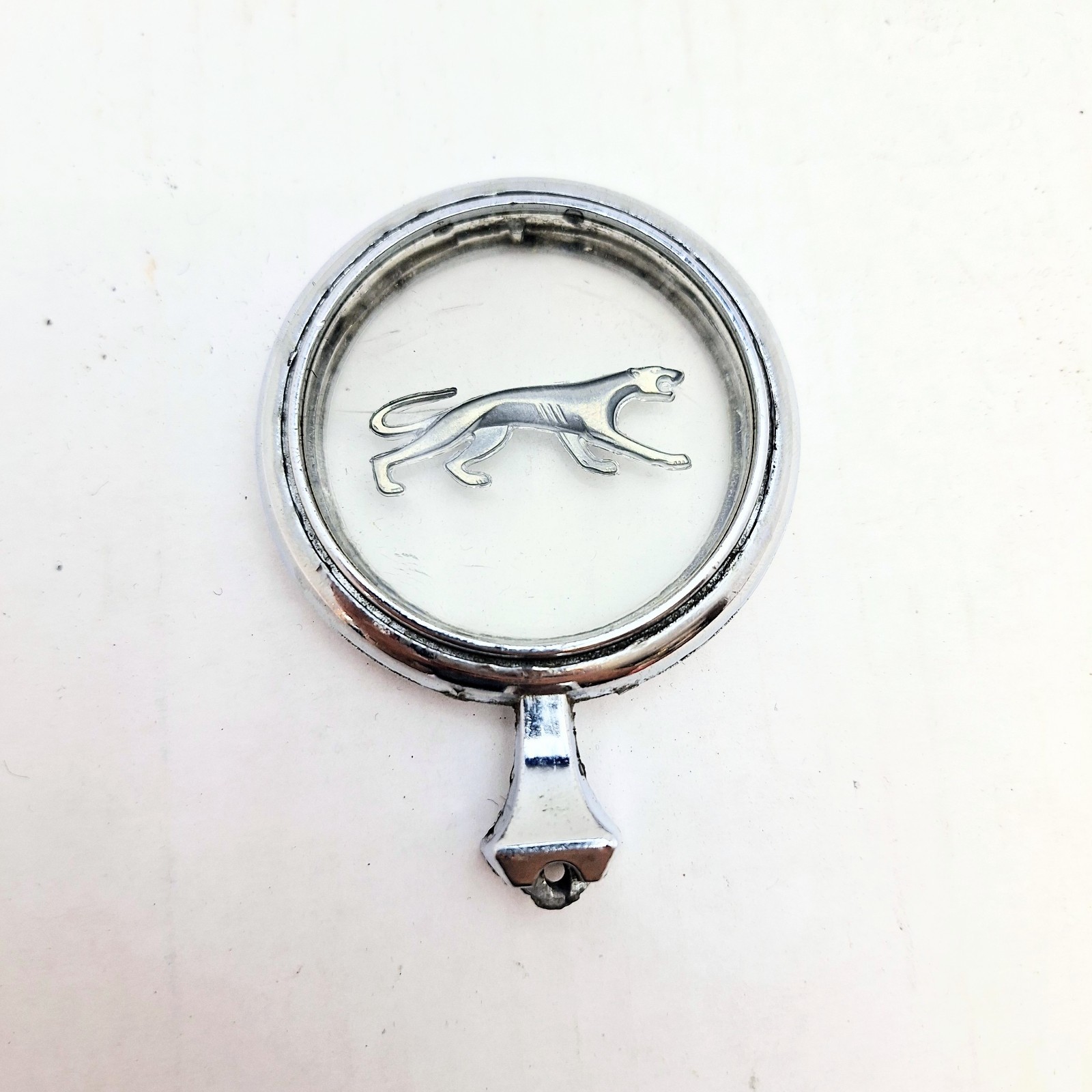 1974-76 Mercury Cougar Hood Ornament Top Glass Chrome Original OEM 