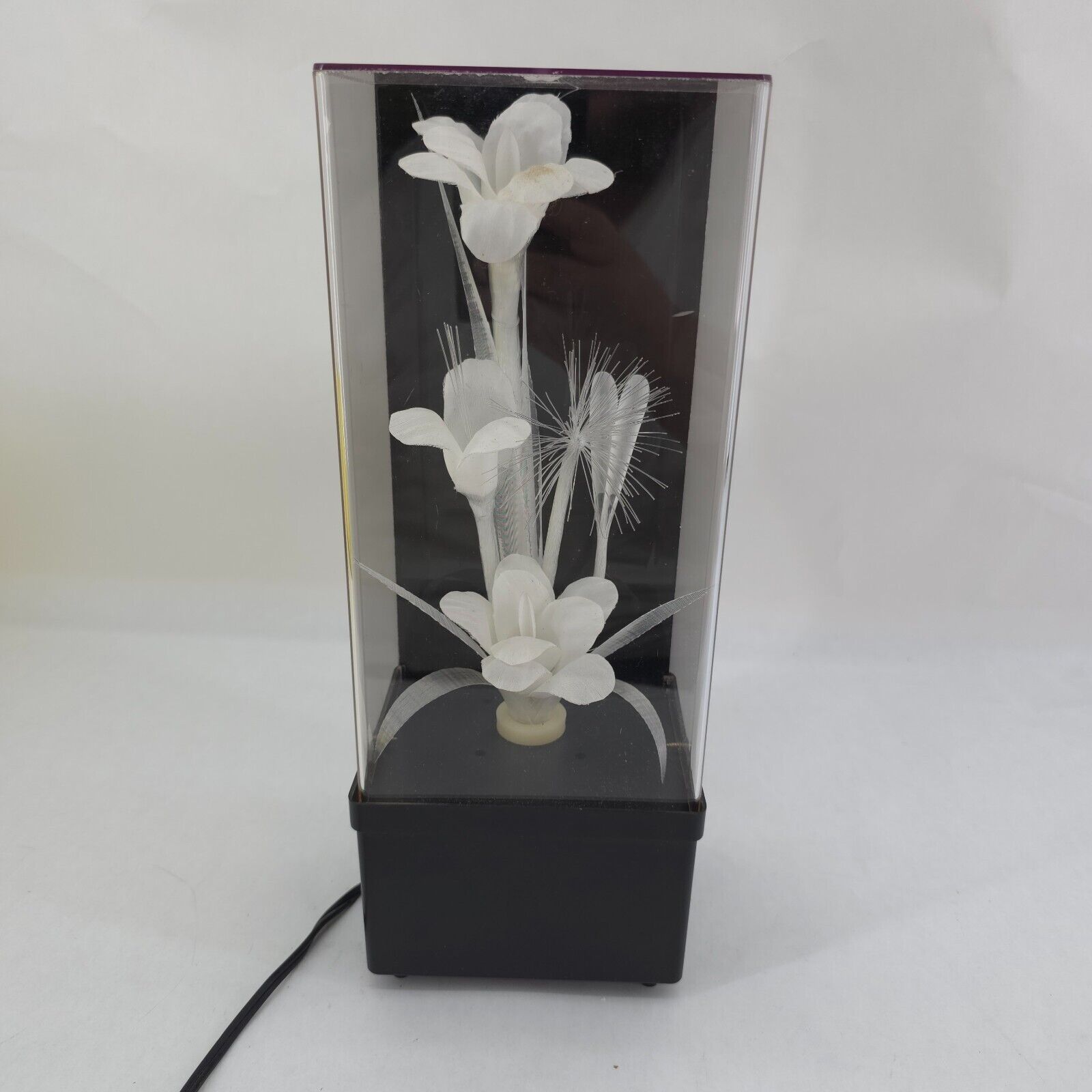 Vintage MCM Fiber Optic Flower Lamp Light Color Changing TESTED WORKS Video