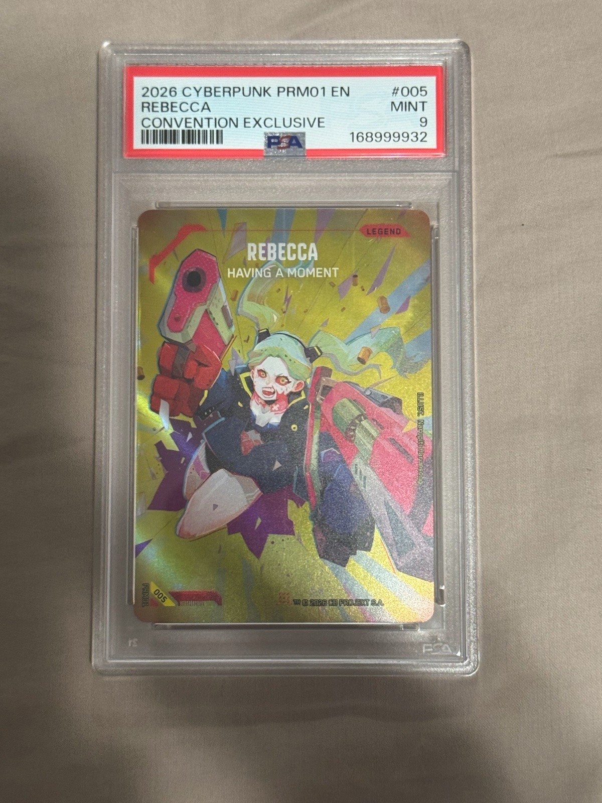2026 CYBERPUNK TCG PRM01-SET 1 PROMOS #005 REBECCA - HAVING A MOMENT PSA 9
