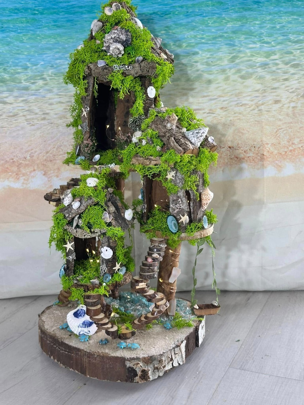 Mermaid House, Beach Fairy House, Ocean Fairy