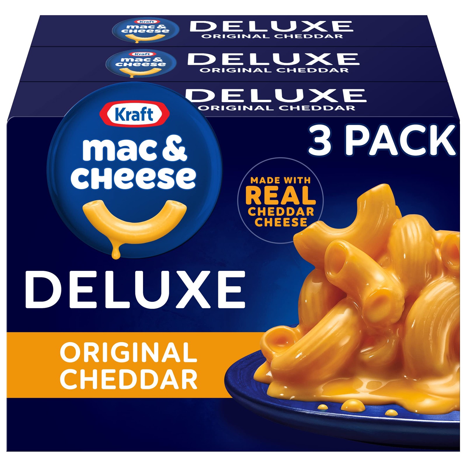 Kraft Deluxe Mac and Cheese, 3 Boxes, for Easy Dinner or 14 Ounce (Pack of 3) Kraft Deluxe Mac and Cheese, 3 Boxes, for Easy Dinner or 14 Ounce (Pack of 3)