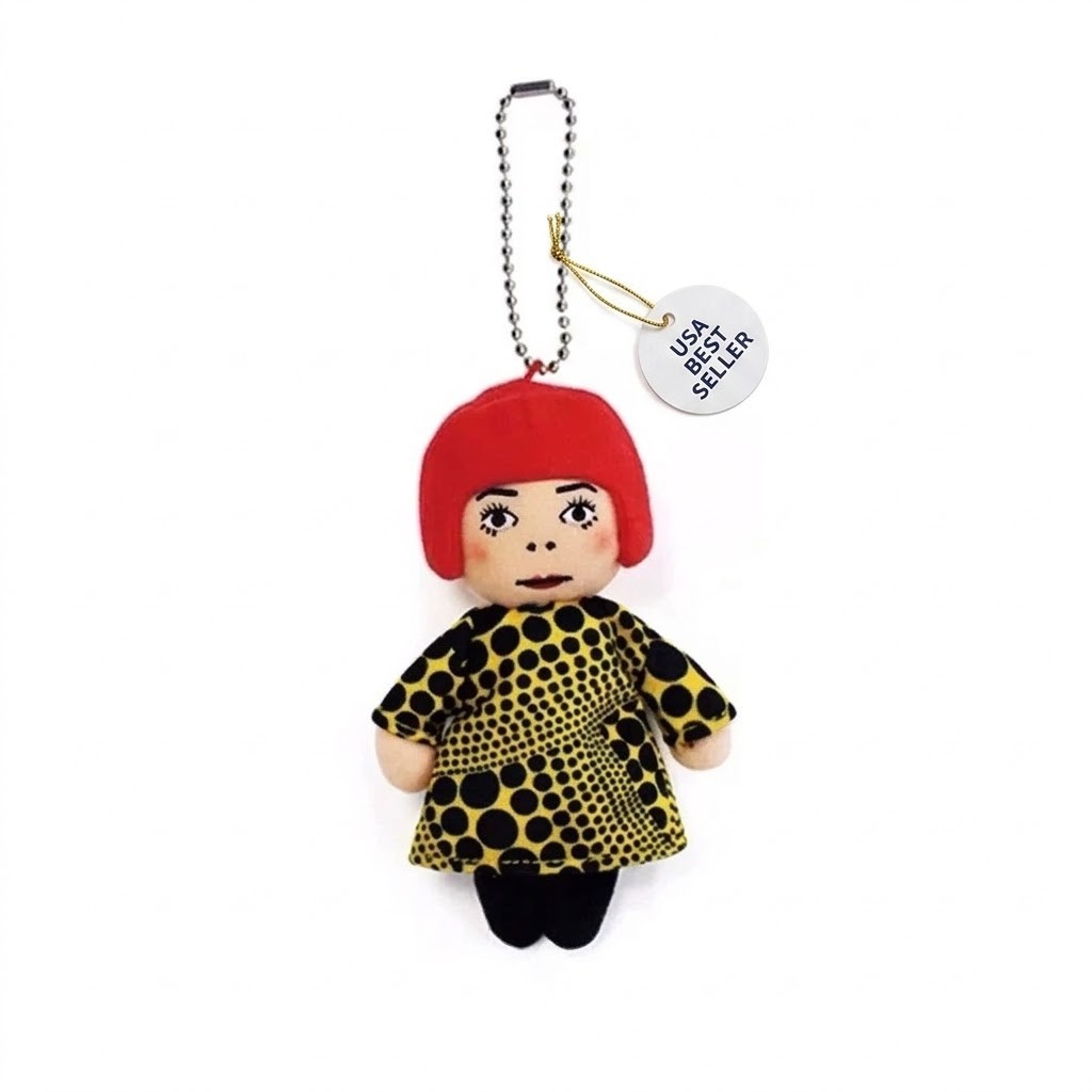 10cm New Yayoi Kusama humanoid Polka-dot No face Man keychain bag hanging
