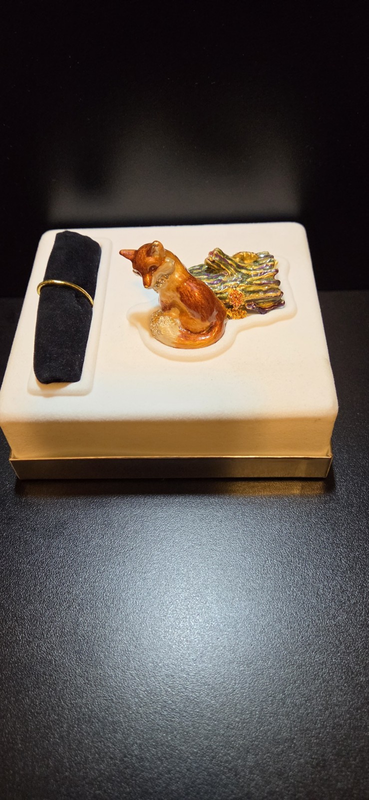 Estee Lauder Solid Perfume Compact Fiery Fox Signed By Jay Strongwater