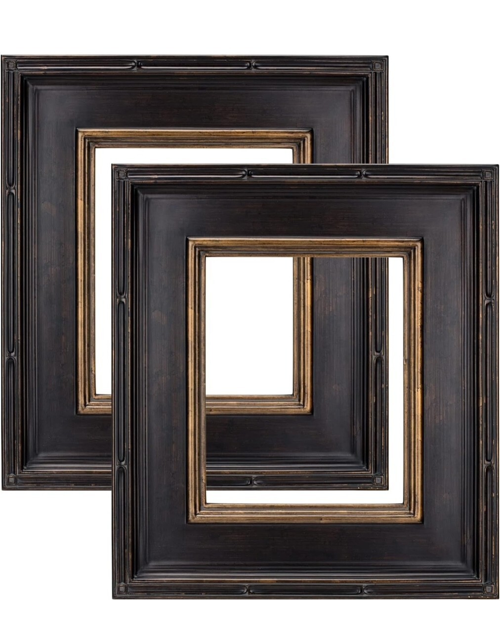 Museum Plein Aire Ornate Picture Frame - 12X16 Antique Black W/Gold Oil Set of 2