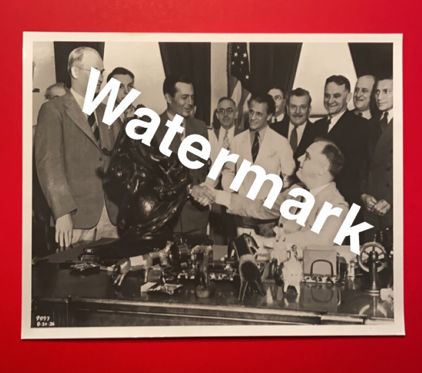 US PRESIDENT FRANKLIN ROOSEVELT in 1935 8 X 10 Photo DAC Trophy Vtg Antique Old