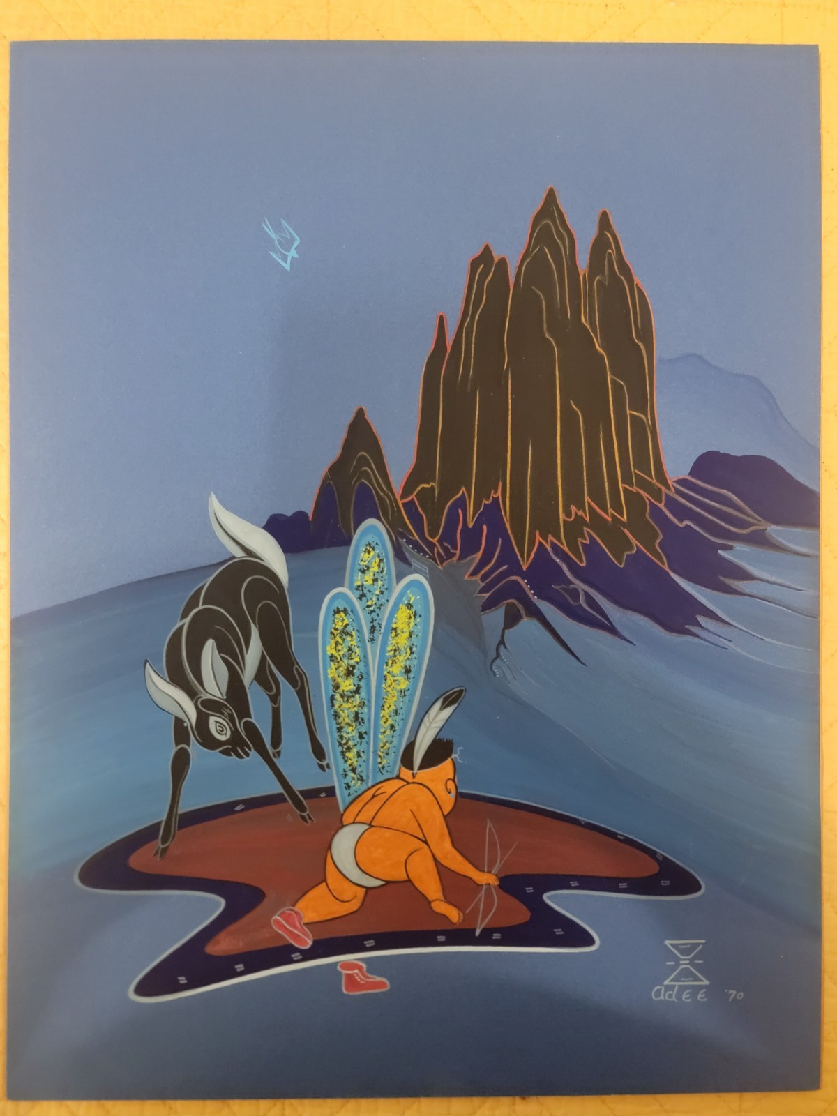 Original Painting By Navajo Artist ADEE DODGE . 18 X14 INCHES UNFRAMED . Original Painting By Navajo Artist ADEE DODGE . 18 X14 INCHES UNFRAMED .