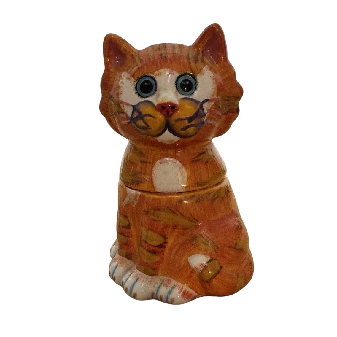 Vintage Ganz Bella Casa Orange Tabby Cat Ceramic Salt & Pepper Shaker 2-in-1