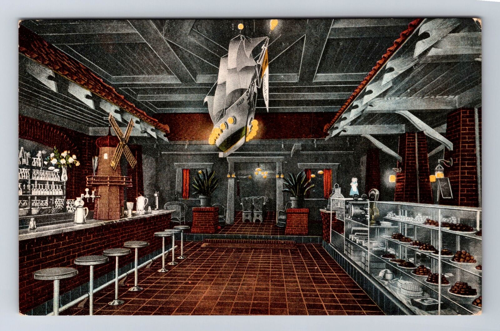 Pasadena CA-California, Front Interior Of The Chocolate Shop, Vintage Postcard