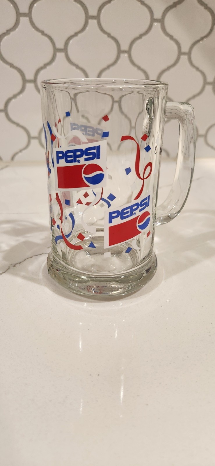 VTG 2007 Pepsi Cola Confetti Glass Mug