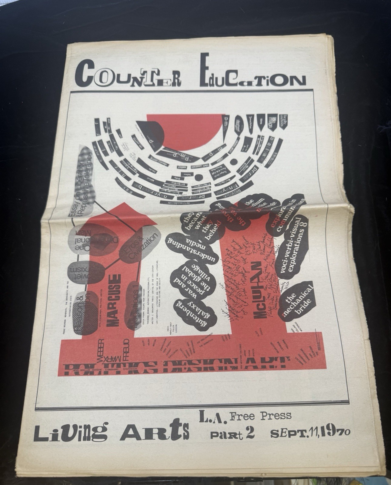 Vintage 1970s Los Angeles free press alternative newspaper, counter education