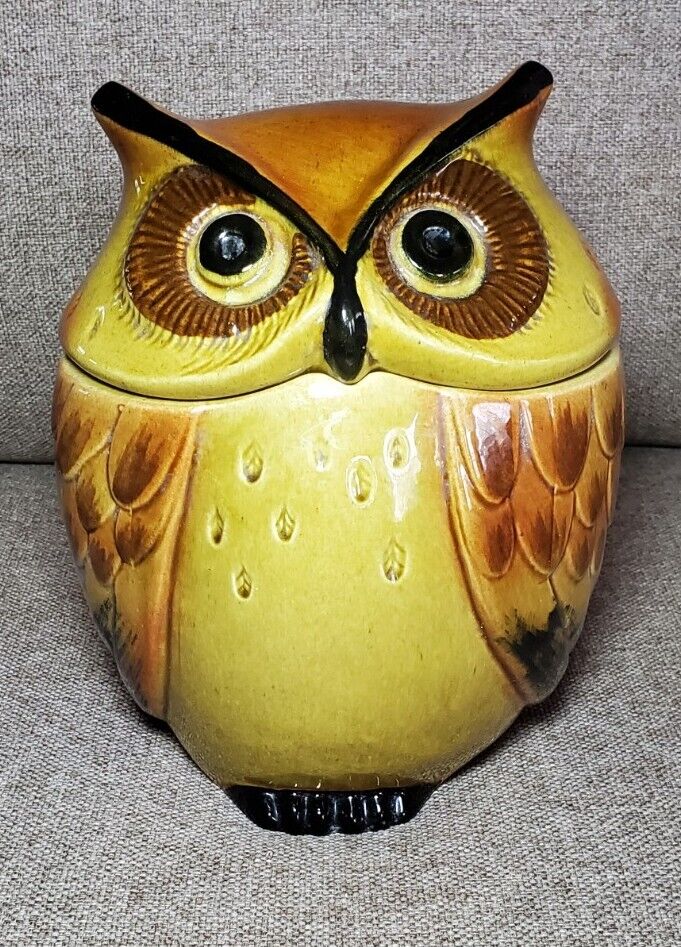 Vintage METLOX POPPYTRAIL OWL - COOKIE JAR - California Pottery -MCM Retro