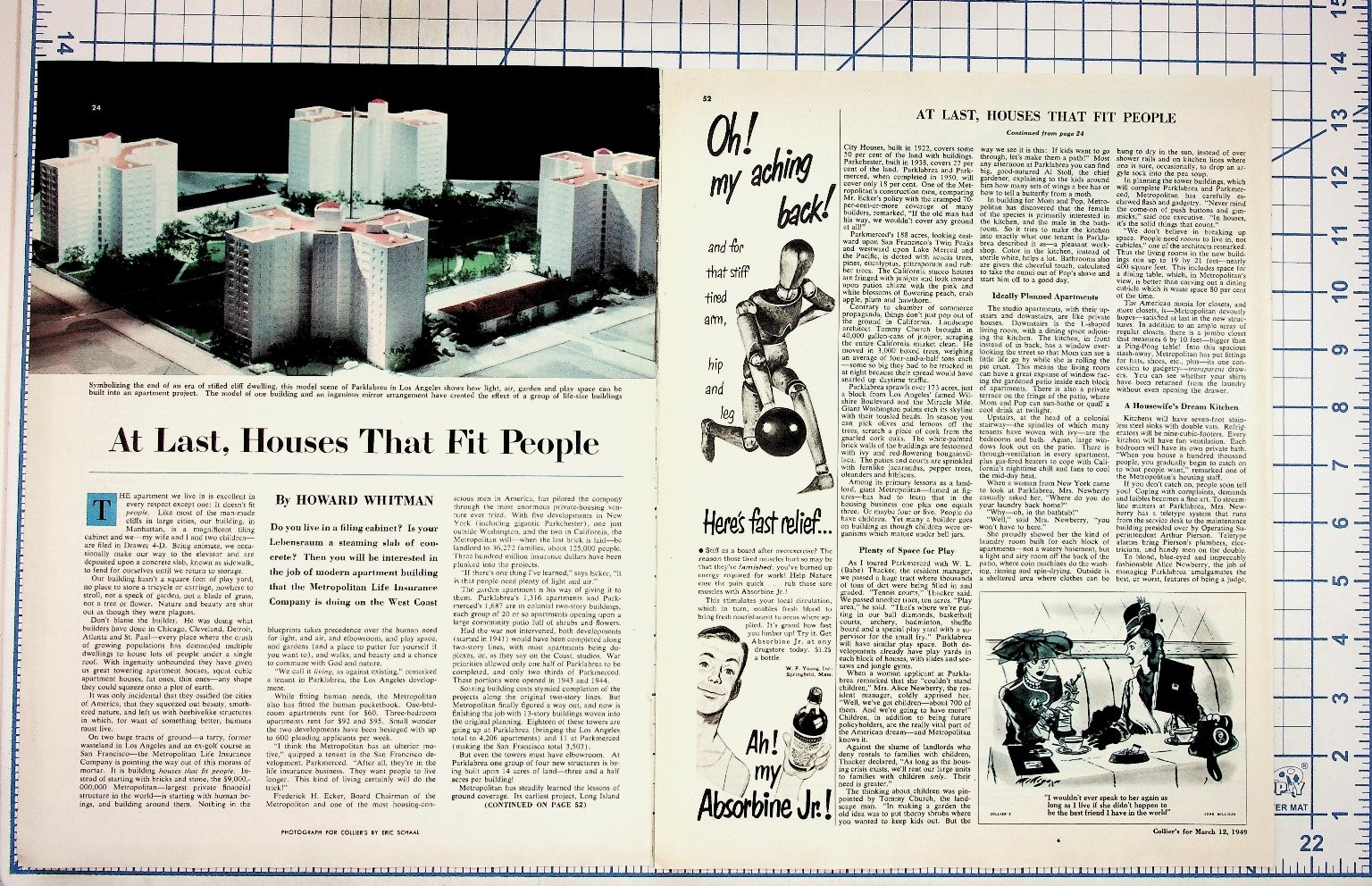 1949 Botany 500 Ad & Parklabrea Housing Article Magazine Page 1949 Botany 500 Ad & Parklabrea Housing Article Magazine Page