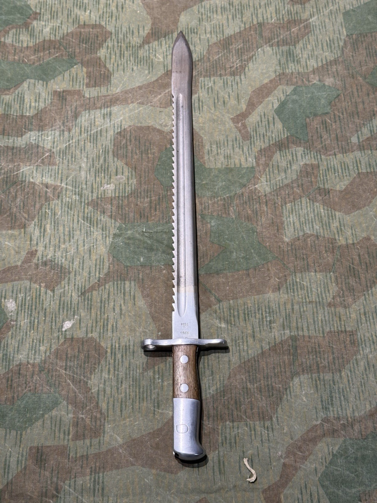 Original WW2 German Style Swiss K31 Sawback Bayonet Marked 1931