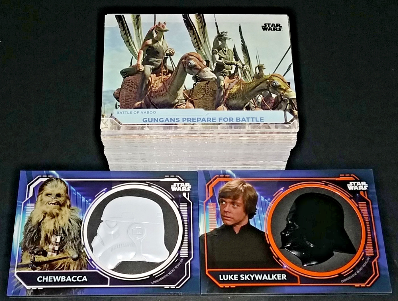 2021 STAR WARS BATTLE PLANS COMPLETE BASE SET + ORANGE & BASE HELMET MEDALLIONS