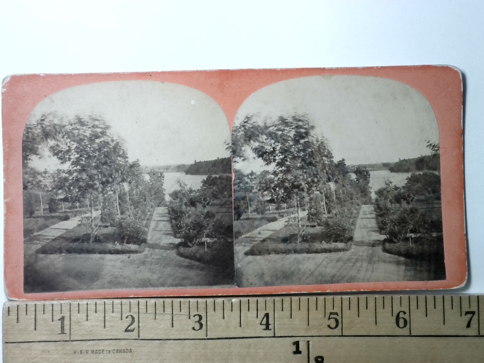 Scenic Landscape Stereoview Antique Curved Mount No. 16 1860s Nature