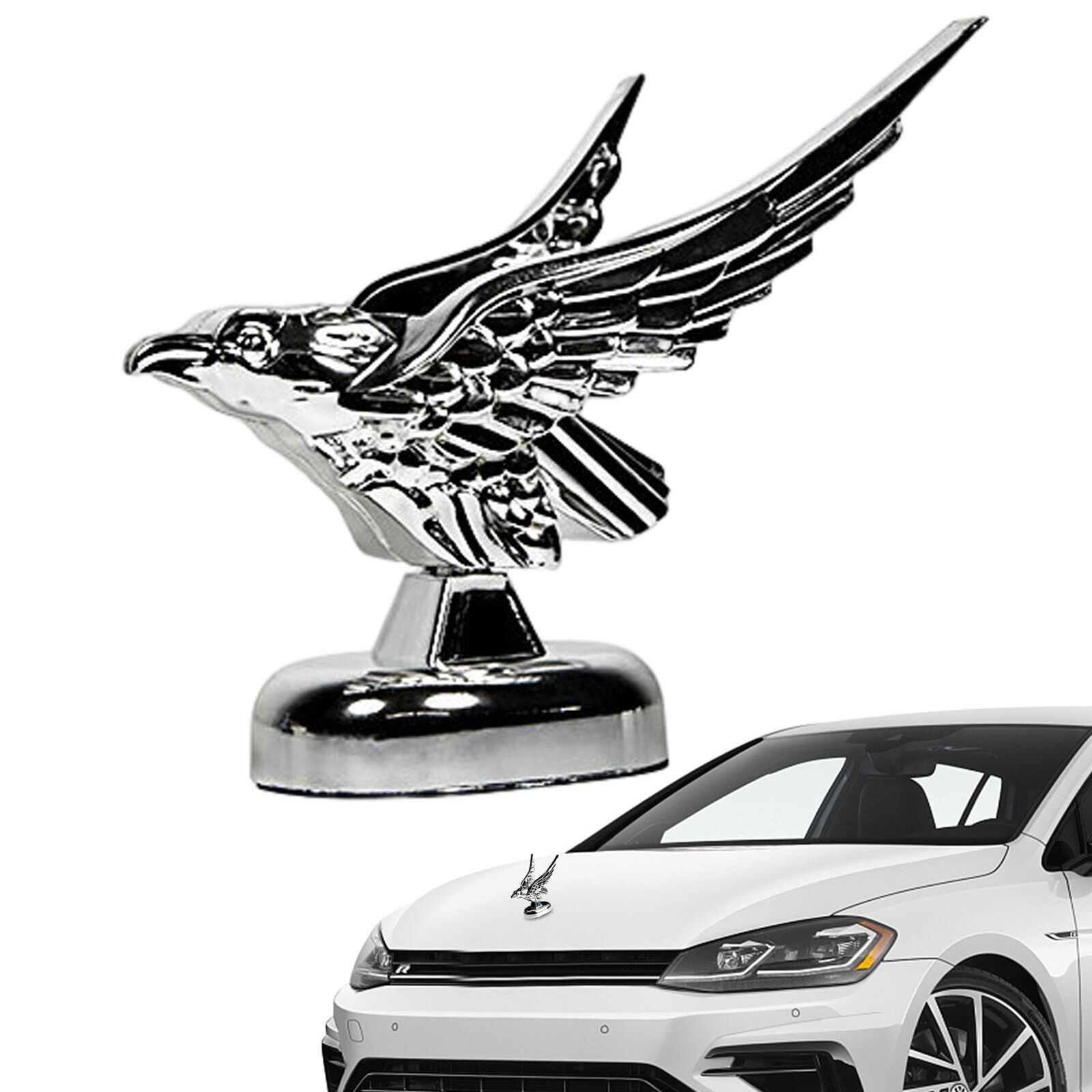 Hood Ornament 3D Emblem Self-Adhesive Eagle Stickers Car Decal Badge Sculpture