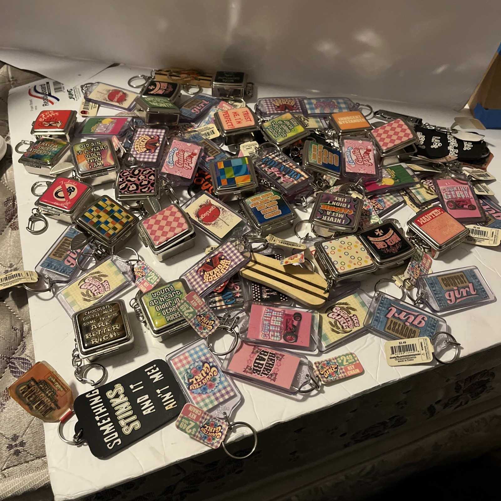 keychains lot of 60 2008 gag gift  humor Mixed  new old stock As Is