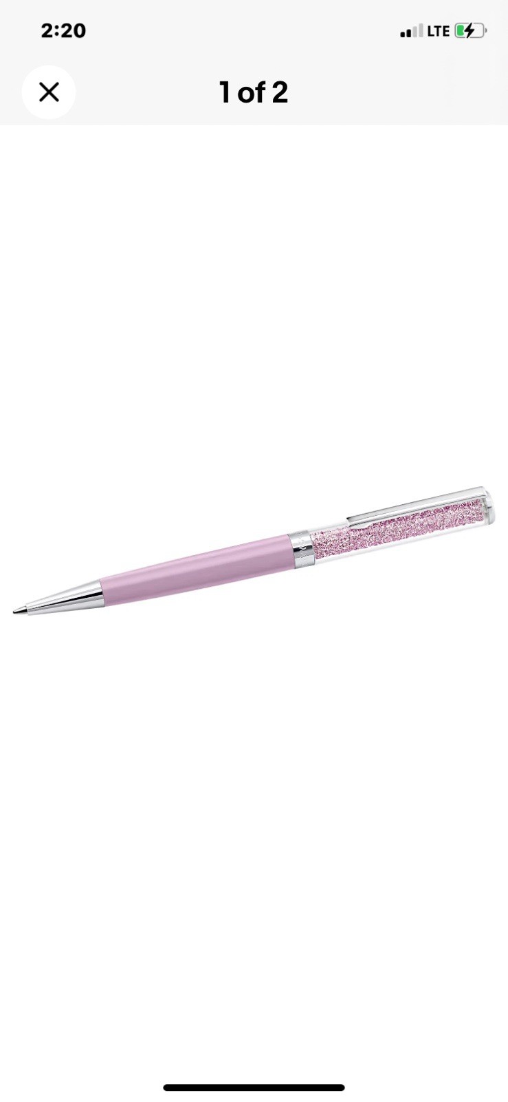 Swarovski 5224388 DISPLAY Ballpoint Pen Purple, Chrome Plated Crystalline Black