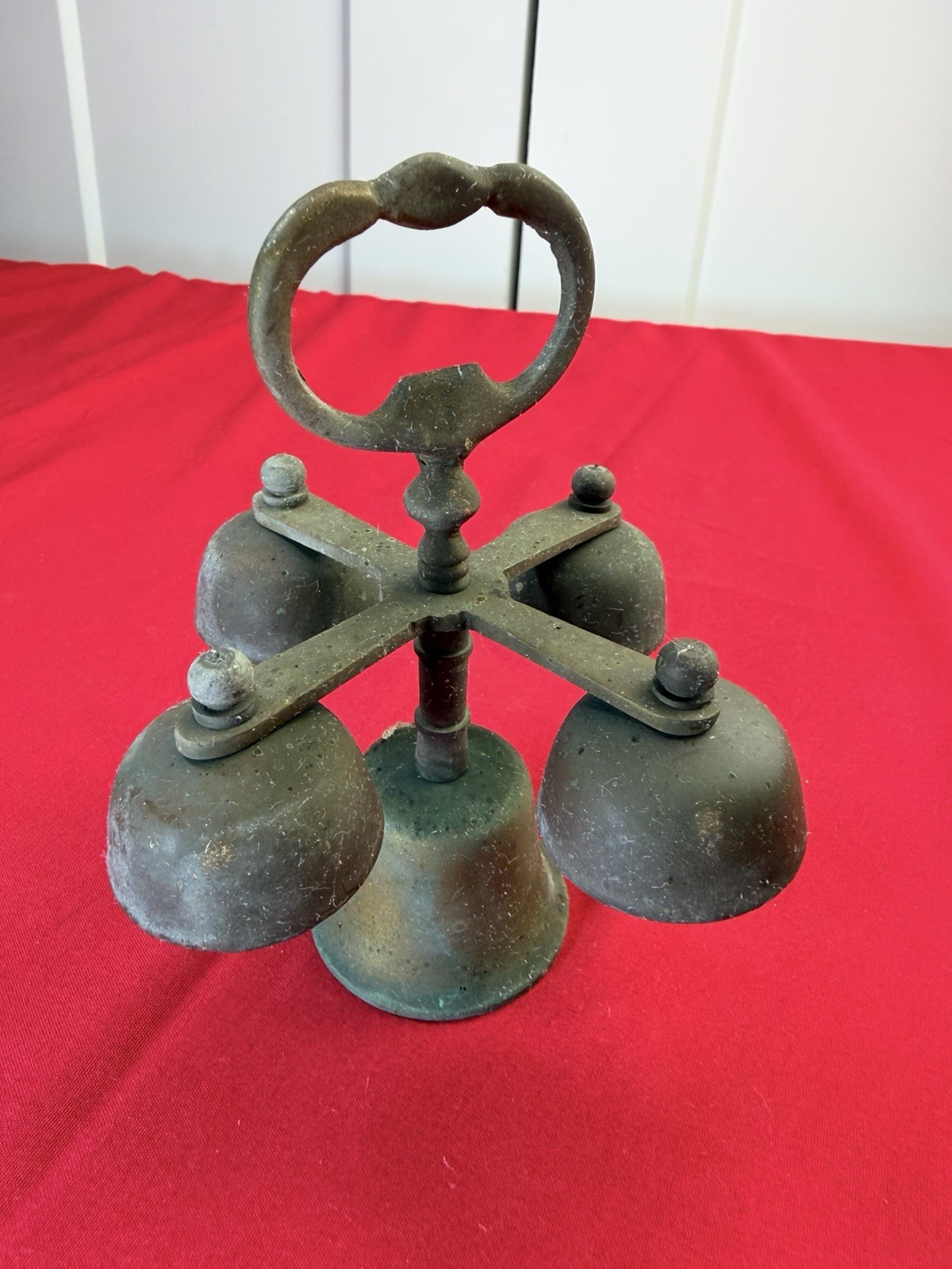 Vtg Brass 5 Cup Catholic Church Altar Bell Sanctus Communion Mass Chime 5.5\