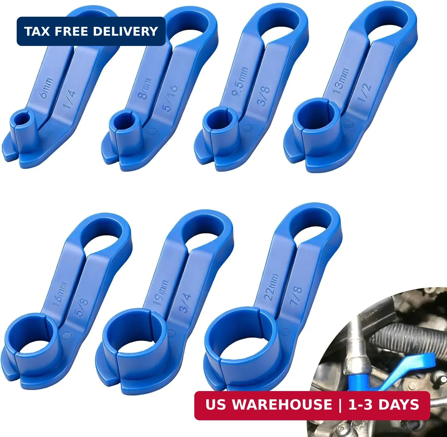 7PCS Fuel Line Disconnect Tool Set, Fuel Line Removal Tool, 1/4 5/16 3/8 1/2 5/8 7PCS Fuel Line Disconnect Tool Set, Fuel Line Removal Tool, 1/4 5/16 3/8 1/2 5/8