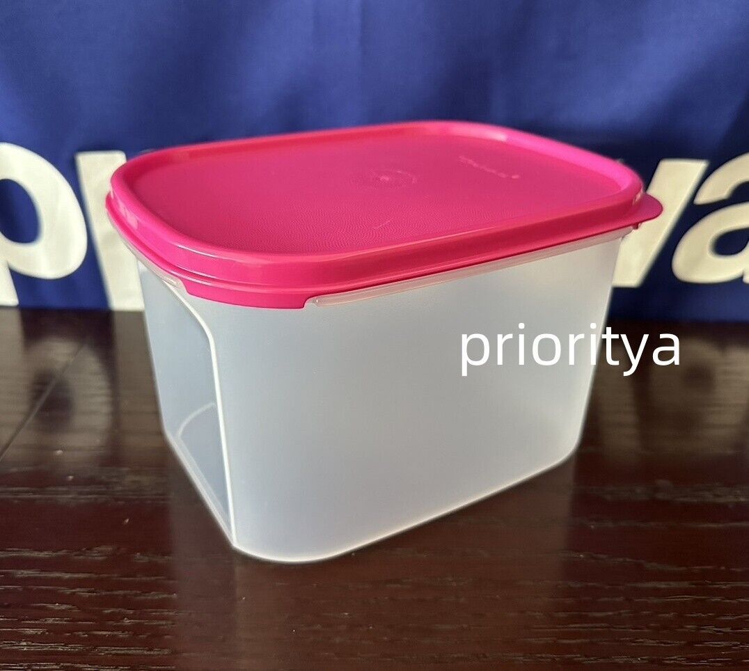 Tupperware Modular Mates Mini Rectangular 8 cup / 1.9L Container Pink Seal New