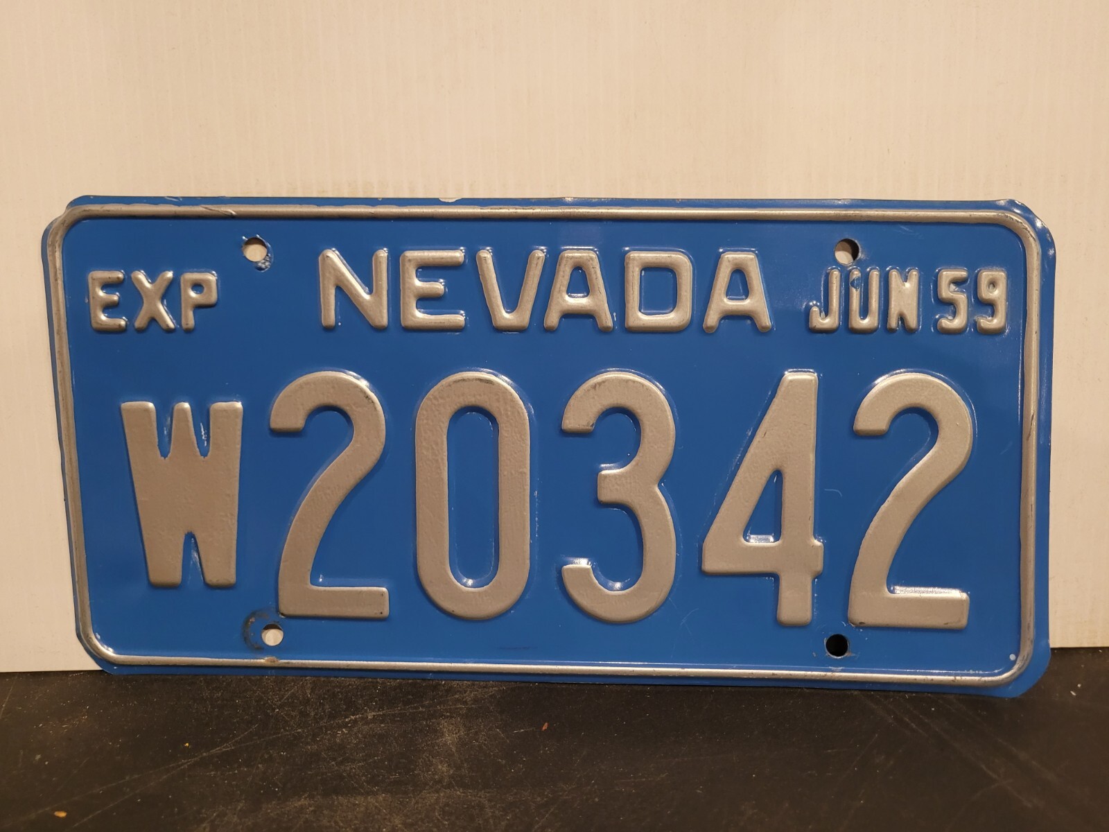 1959 Nevada License Plate Tag original.