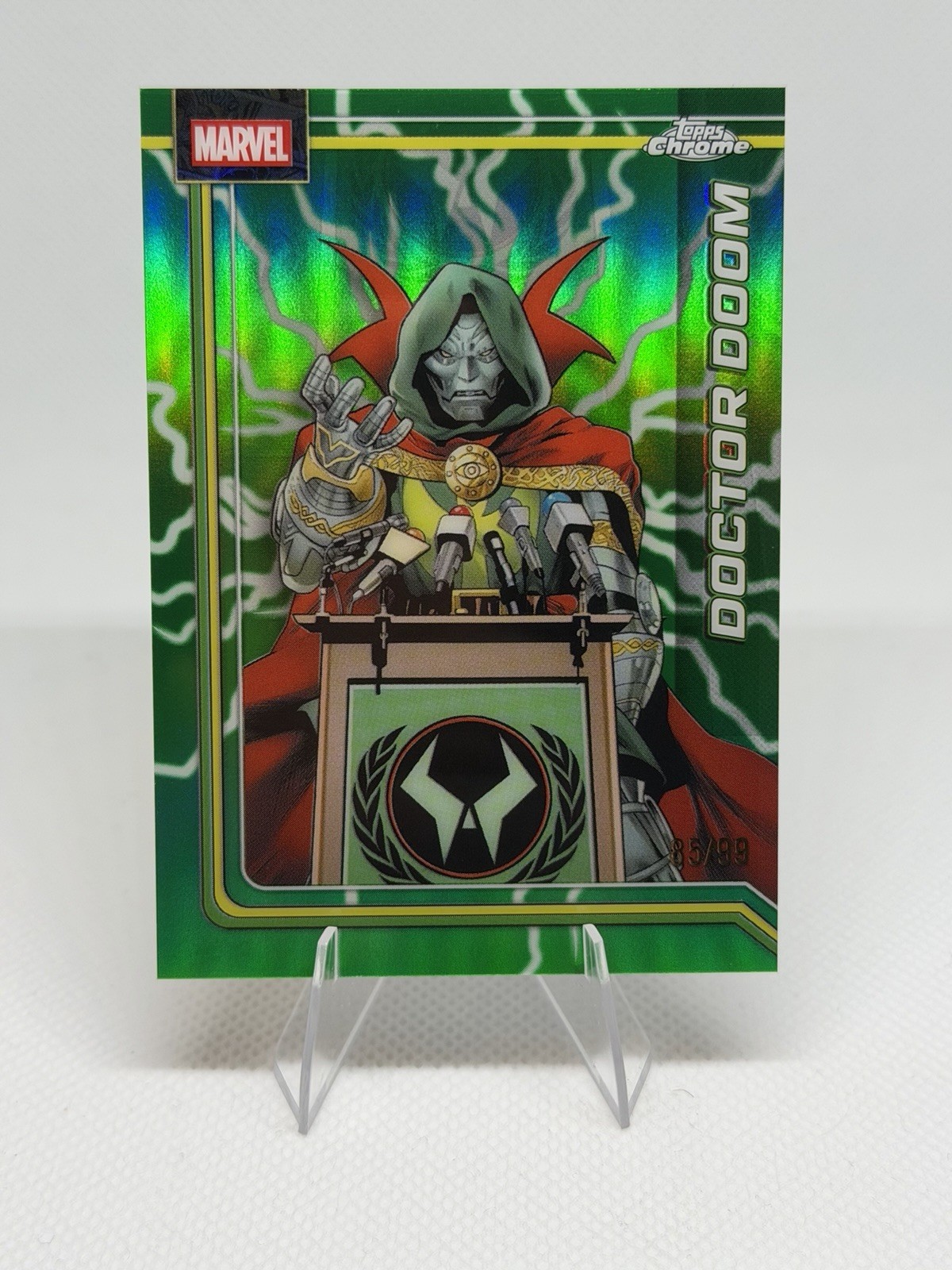 Topps Marvel Chrome 2026 Dr Doom /99 Lightning Green Color Match Doomsday