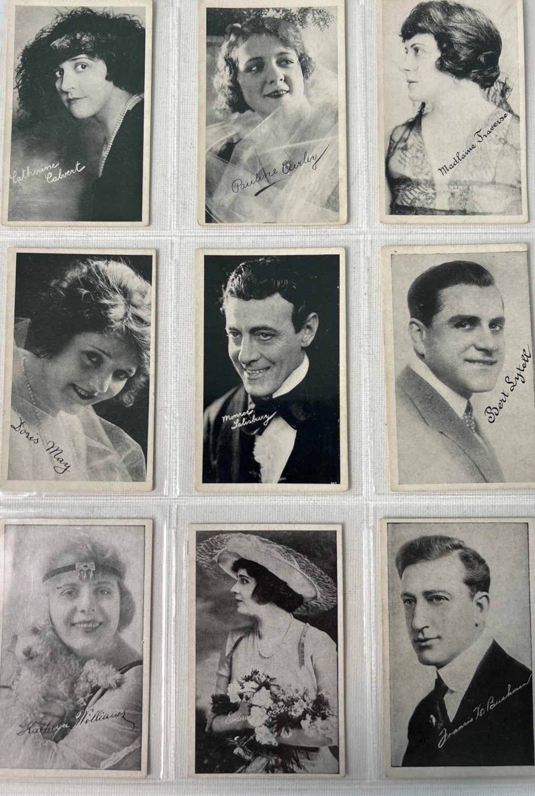 Vintage 1920s Silent Film Movie Star Arcade Exhibit Card Lot Bushman 9 Cards K-4