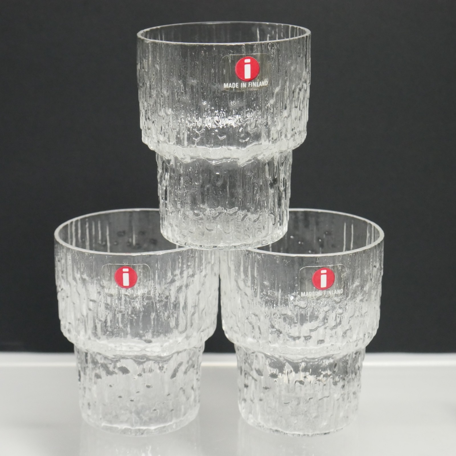 3X Ittala Paadar Shot Glasses Finland Tapio Wirkkala w/ Stickers LN/M