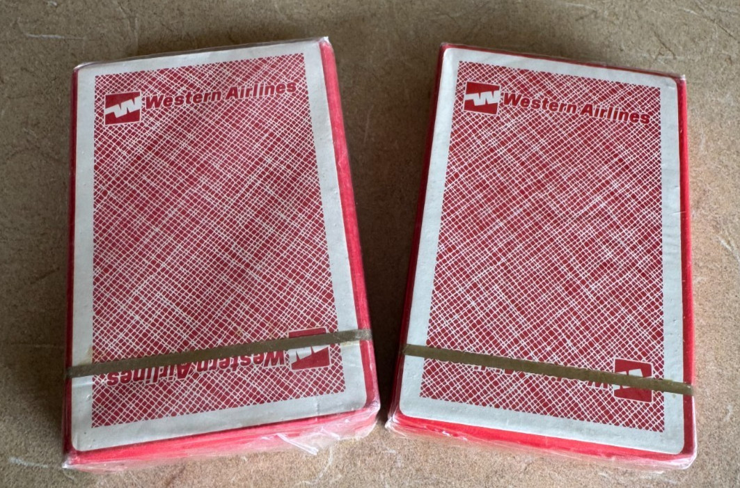 Vintage Pair, Western Airlines-Route Map Playing Cards Factory-Sealed, New, Nice Vintage Pair, Western Airlines-Route Map Playing Cards Factory-Sealed, New, Nice