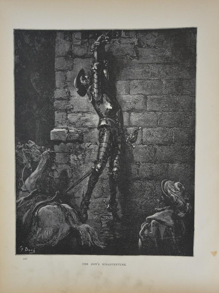 Antique Gustave Dore Art Print Don Quixote Don\'s Misadventure Original 1880