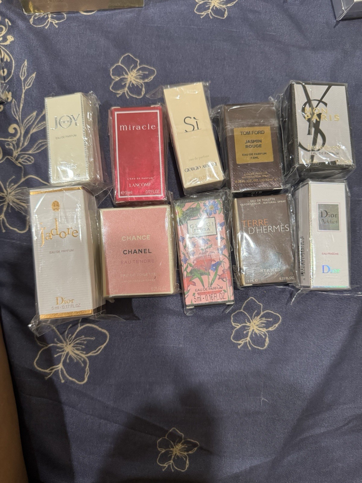 Mixed Brands Boxed Perfume Miniatures Lot 9 Dior J’adore Chanel Chance Armani Sì